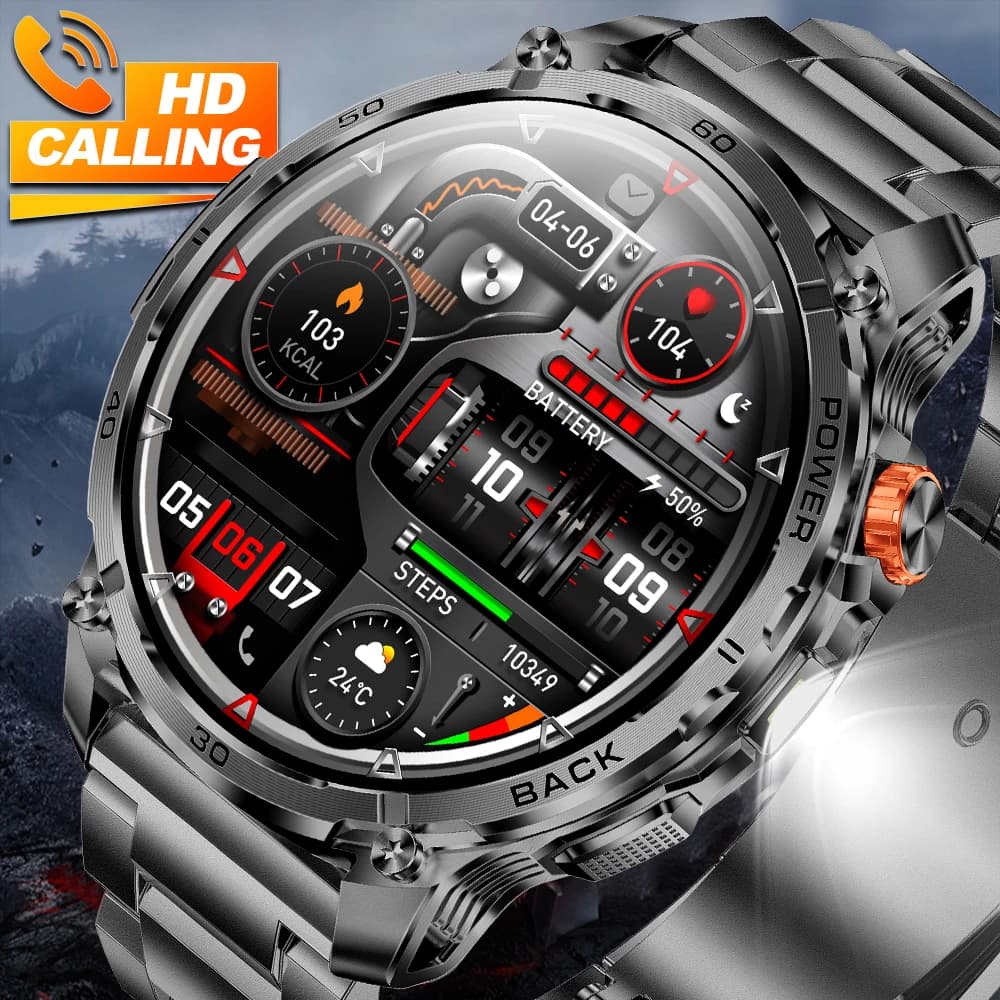 LIGE 2026 Nuovo T-Rex3 Ultra Smartwatch con Batteria da 1000mAh, Display AMOLED, Impermeabile IP68, Cardiofrequenzimetro, Torcia LED, Orologio Sportivo Intelligente per Uomo