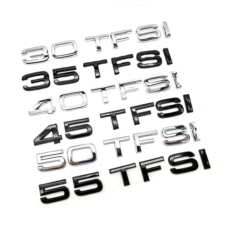 3D Car Styling 30 35 40 45 50 55 60 TFSI Logo Decal Emblem Rear Trunk Badge Sticker For Audi A1 A3 A4 A5 A6 A7 A8 Q2 Q3 Q5 Q7 TT