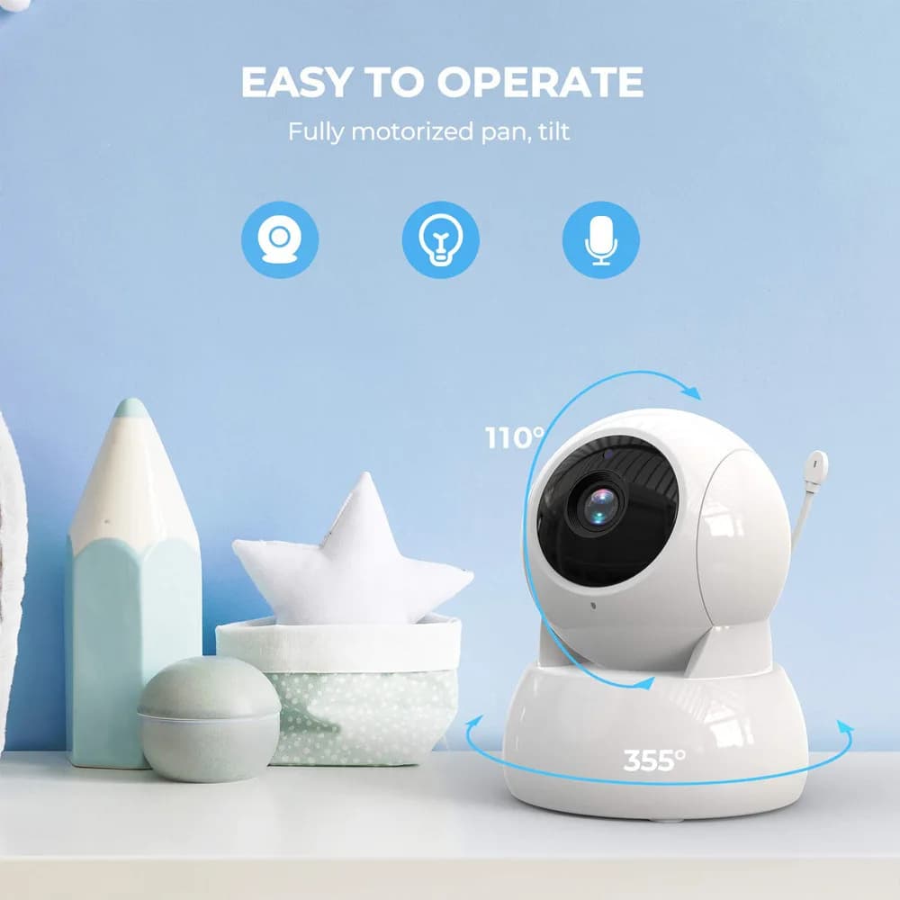 Monitor per Bambini con Schermo da 5 Pollici, Telecamera di Sorveglianza per la Cura del Bambino, Monitor Domestico per Bambini