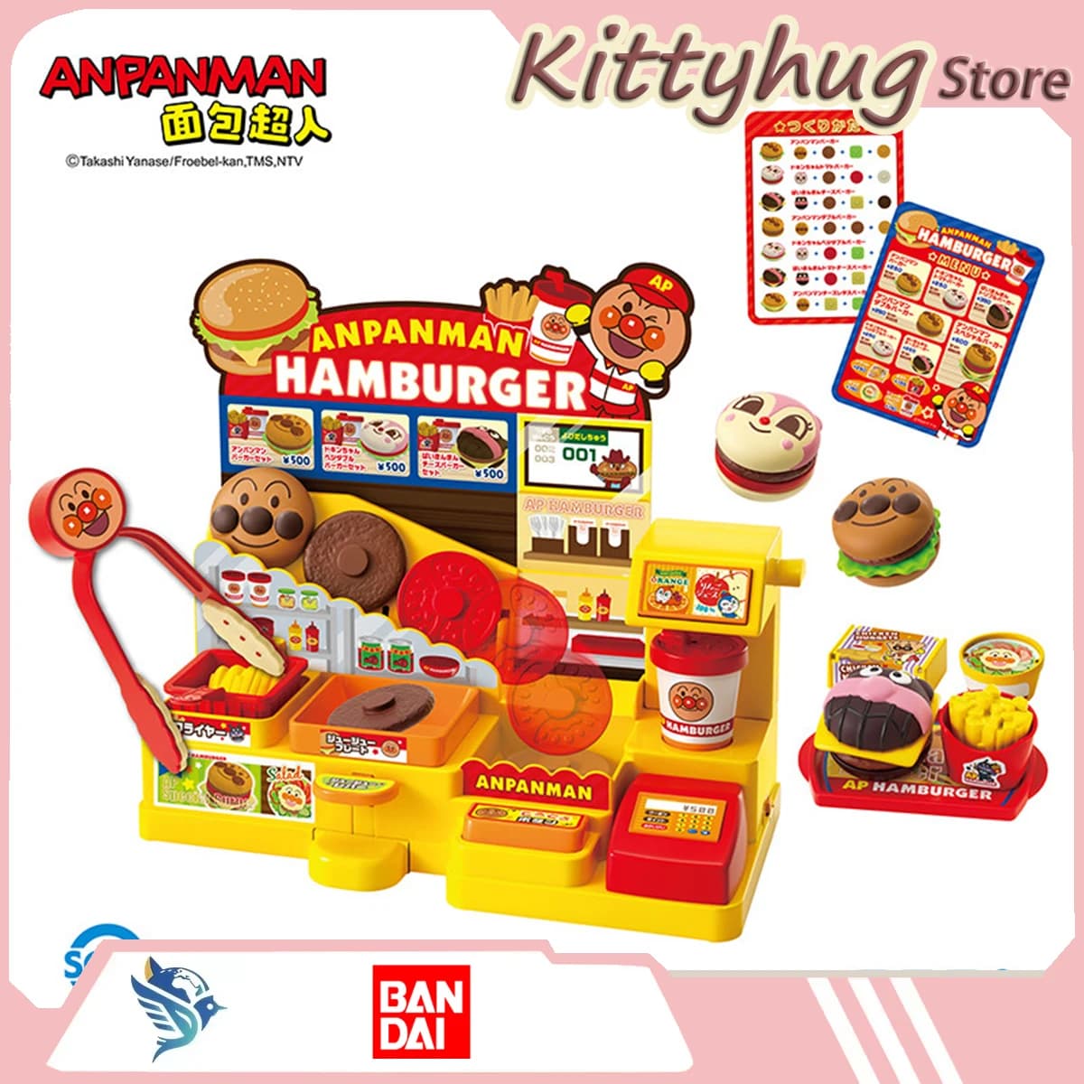 Bandai Anpanman The Pretend Family Series Tche Talking Hamburgers Shop Educational Toy Birthday Present