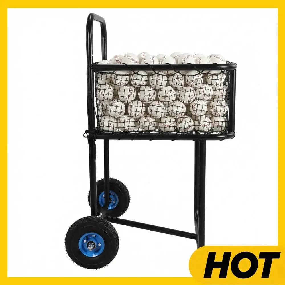 Carrello Portapalle da Tennis Portatile con Ruote, Contiene Centinaia di Palline, Adatto per Softball, Pickleball e Baseball