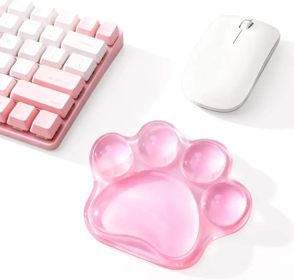 Tappetino per poggiapolsi con zampa di gatto per mouse Poggiapolsi ergonomico carino Tappetino per supporto per polso in gel per mouse Comfort Tappetino morbido in silicone per laptop e computer