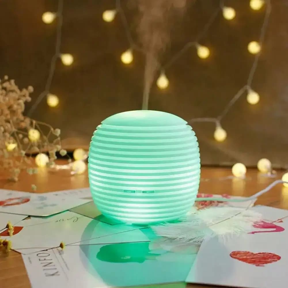 1 Pack Mini Lantern Humidifier Aromatherapy Diffuser 7 Color LED Night Light Quiet Mist for Office