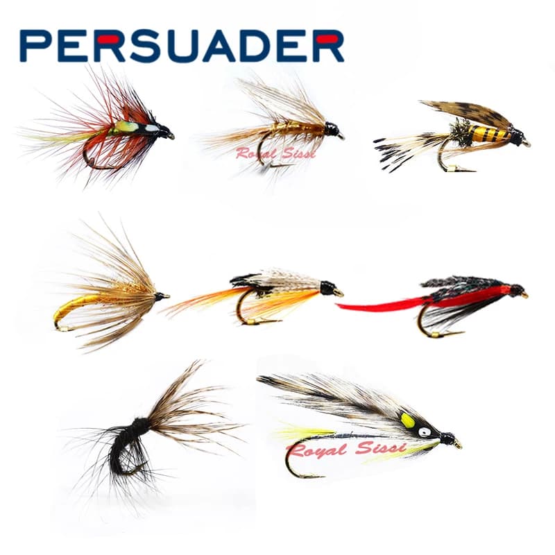 Sexader 6 pz in scatola 12 #8 # pesca a mosca classico mosche bagnate alato falena fly lure midwater steelhead trota pesca insetto richiamo mosche