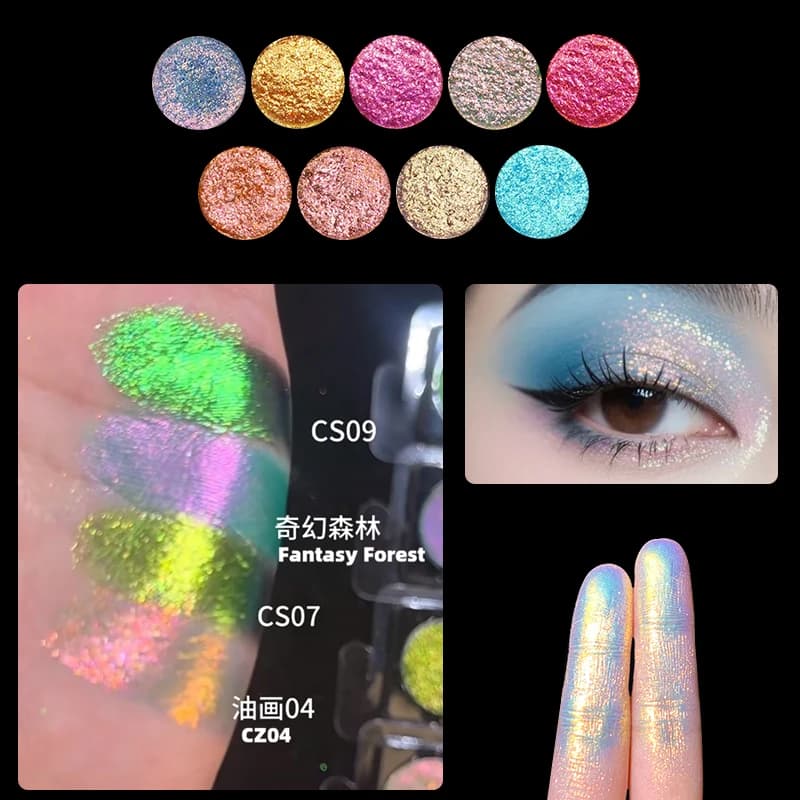 Single Shade Palettes COLOR ALBUM Chameleon DIY Collection Laser Highly pigmented red purple green cosmetics for eyes 1.5g