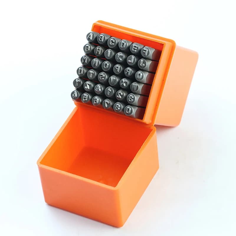 1.5-8mm Number Alphabet Printing Punch Stainless Steel Letter Number Stamp Punch Set Hardened Metal Leather Craft Stamp Tool Kit