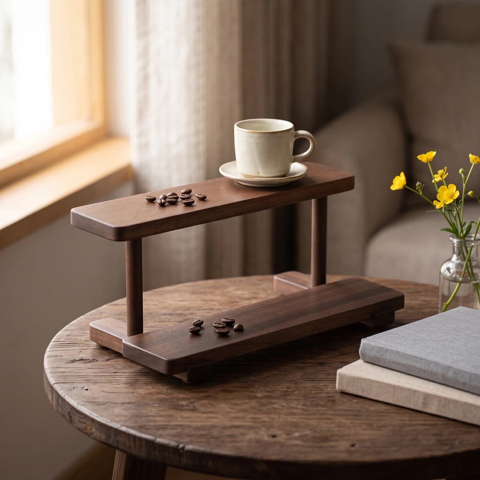 Desktop Shelf Organizer Minimalist Tabletop Rack Desktop Shelf Sturdy Display Stand Decorative for Desk, Coffee Corner