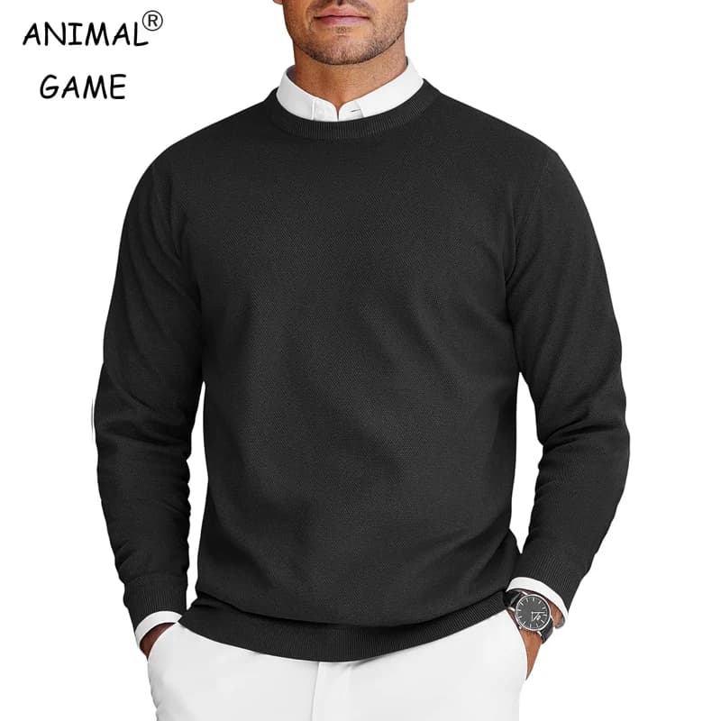 Nuovi maglioni girocollo da uomo a maniche lunghe in maglia leggera maglioni pullover tinta unita oversize streetwear uomo