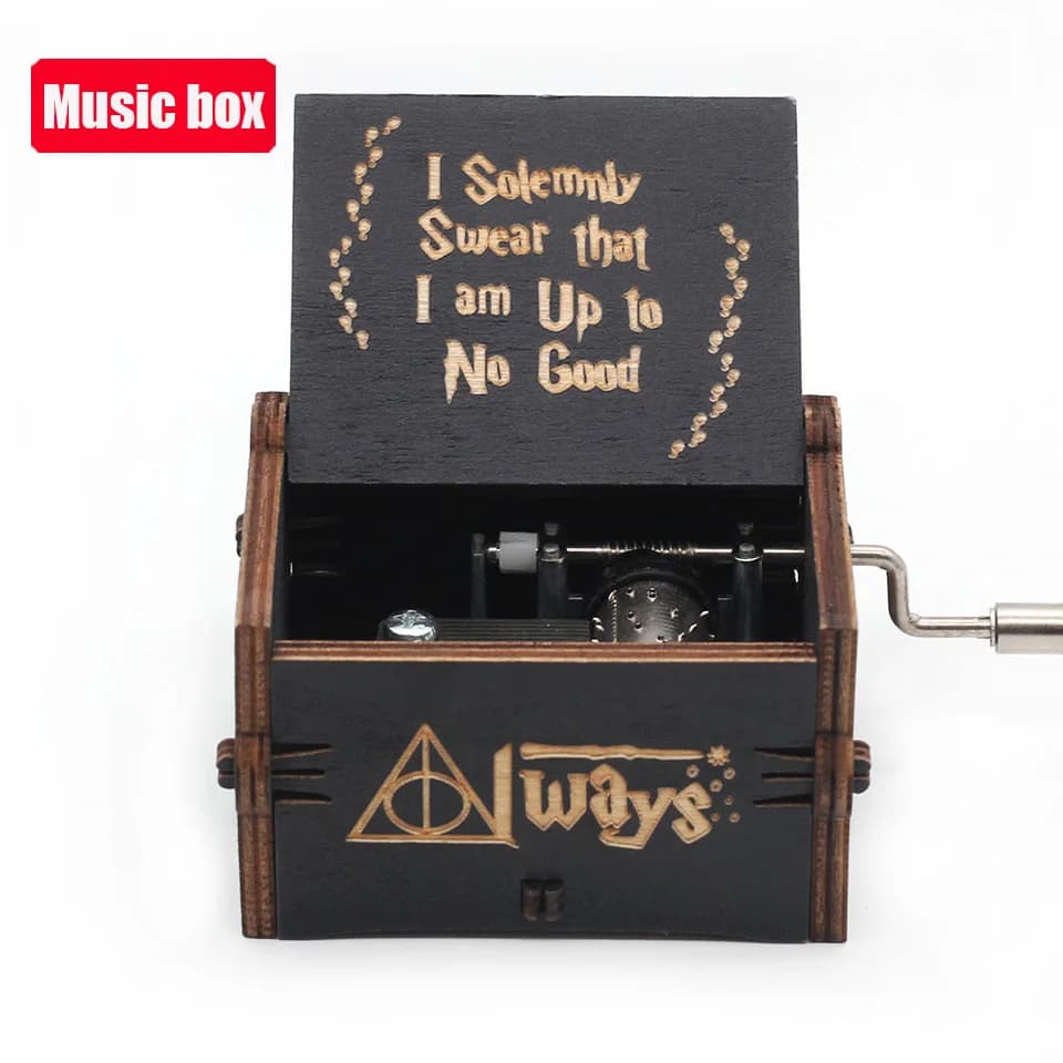 HOT Hand Cranked Music Box Multiple colors Solid Wood Antique Carved Wooden Hand Crank Music Box Figure Christmas Birthday Gift