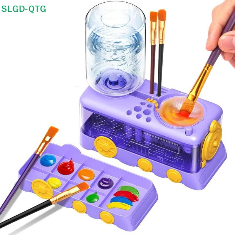 NEW Art Brush Washer Brush Cleaner Storager With Automatic Water Changing For Fun Cleaning For Artist, Painting Enthusiasts Gift