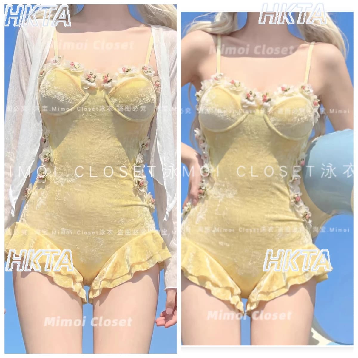 French 2026 Summer Lolita Backless One Piece Bikini Swimsuit Cute Applique Ruffle Edge Sexy Slim Vacation Beach Swimwear Women