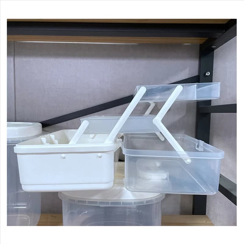 ABWP-Portuguese Storage Box Organizer 3 Level Fishing Equipment Box Sewing box Organizer for nail art with handle Toolbox