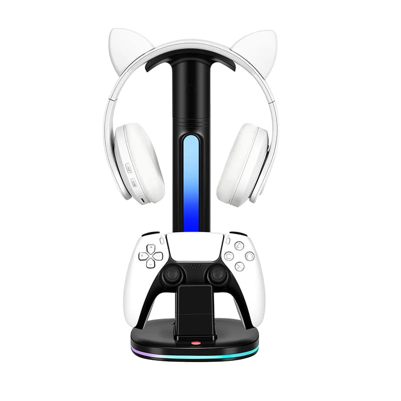 Supporto con Display LED per Controller PS5 e Stazione di Ricarica per Cuffie, Accessori per Gamepad e Headset PlayStation 5