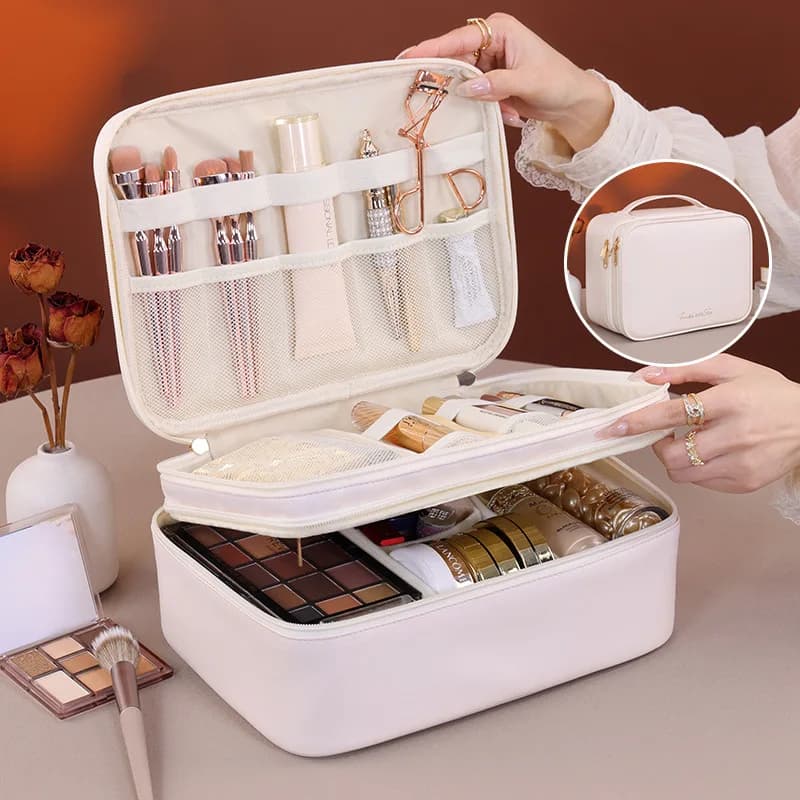Lightweight and Premium Luxury Cosmetic Bag, Large Capacity, Portable, for Travel, Waterproof, for Makeup and Accessories