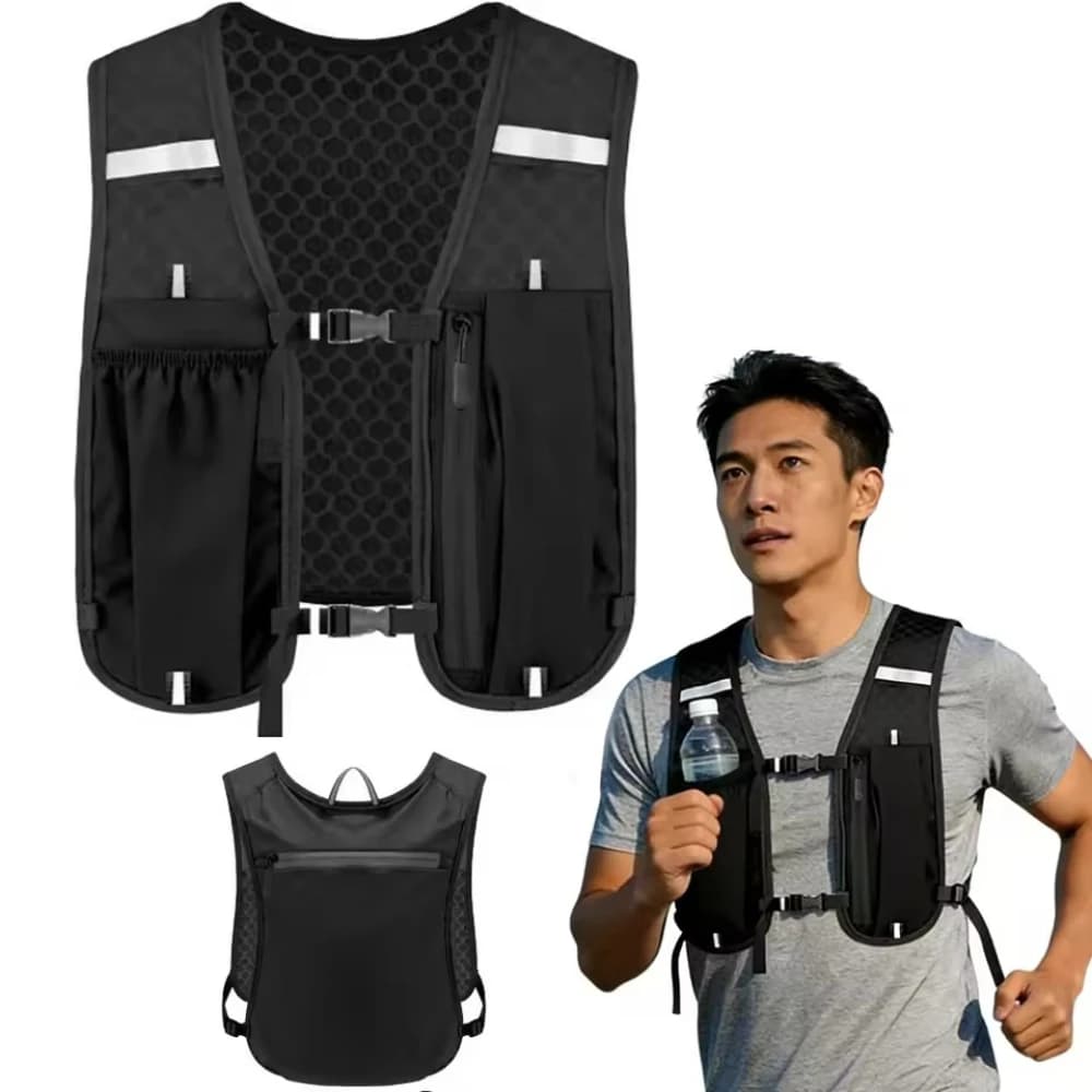 Lightweight Breathable Hydration Vest Backpack, Water Resistant Running Cycling Marathon Hiking Pack for Men Women