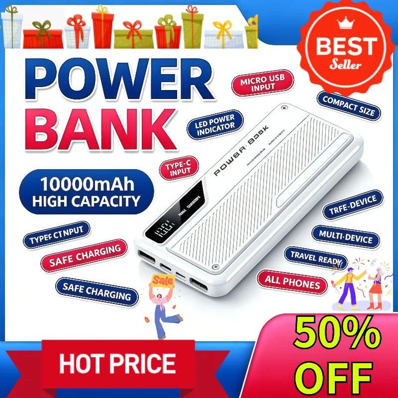 120W Flash Charge Power Bank 10000‑20000mAh Built‑in Cables Portable Large Capacity External Battery For Mobile Phones Laptops