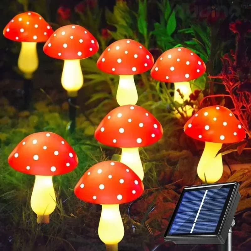 Luci solari a fungo Palo 8/12/20 Testa Decorazioni da giardino per esterni Fata Natale Festa di nozze Atmosfera festosa da cortile