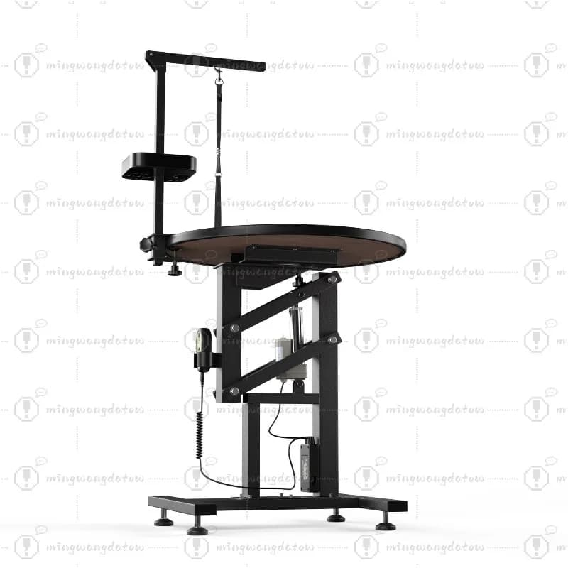 Pneumatic Pet Grooming Table, Round Rotating Grooming Station, 360° Swivel Pet Bath Table, Dog Cat Grooming Stand