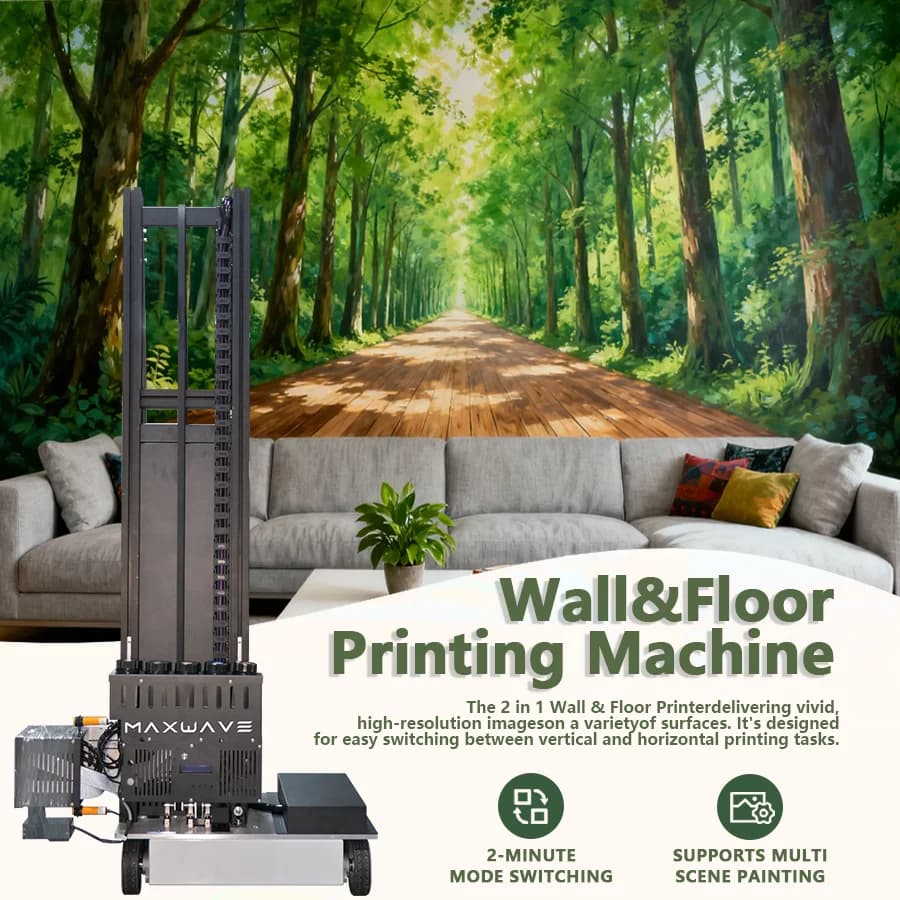 3D Printer from Portable Wall to UV 2in1 Inkjet for Walls and Floors, 3.5M Machine for Direct Printing on Ceramic, Glass, Metal and Tiles
