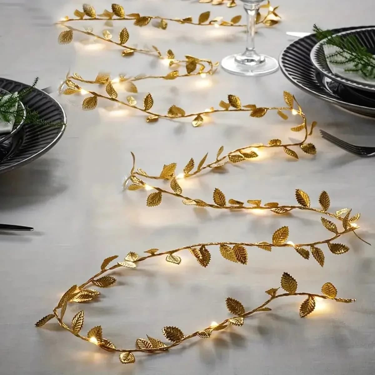 5M 50 LED Fata Luce Foglie Fata Luce Batteria Powerd Led Filo di rame Luci della stringa per la casa Festa di nozze Decorazioni natalizie