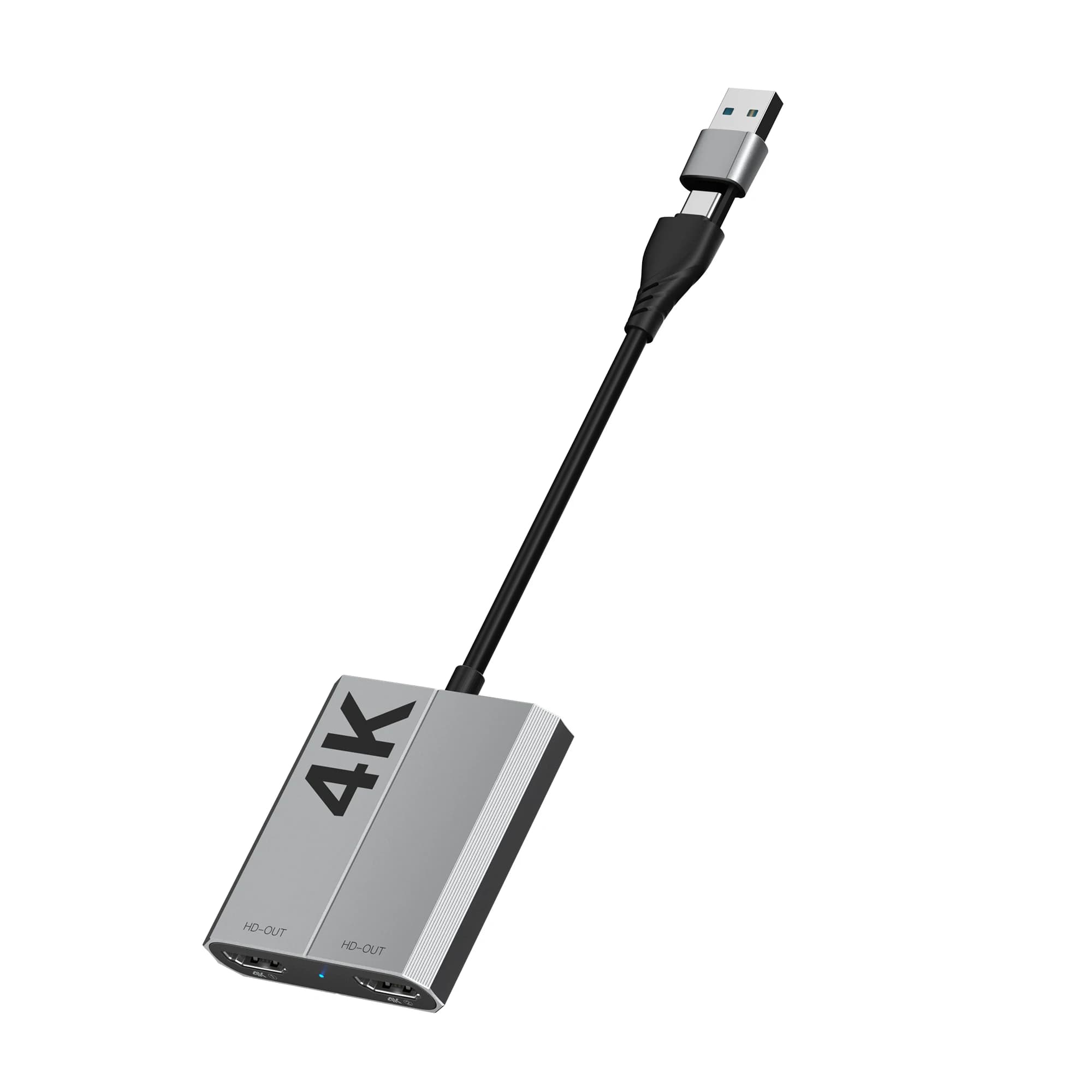 Convertitore USB 3.0 a doppio display HDTV, adattatore docking station Type-C per schermi di computer, cavo per diversi display 4K 60Hz