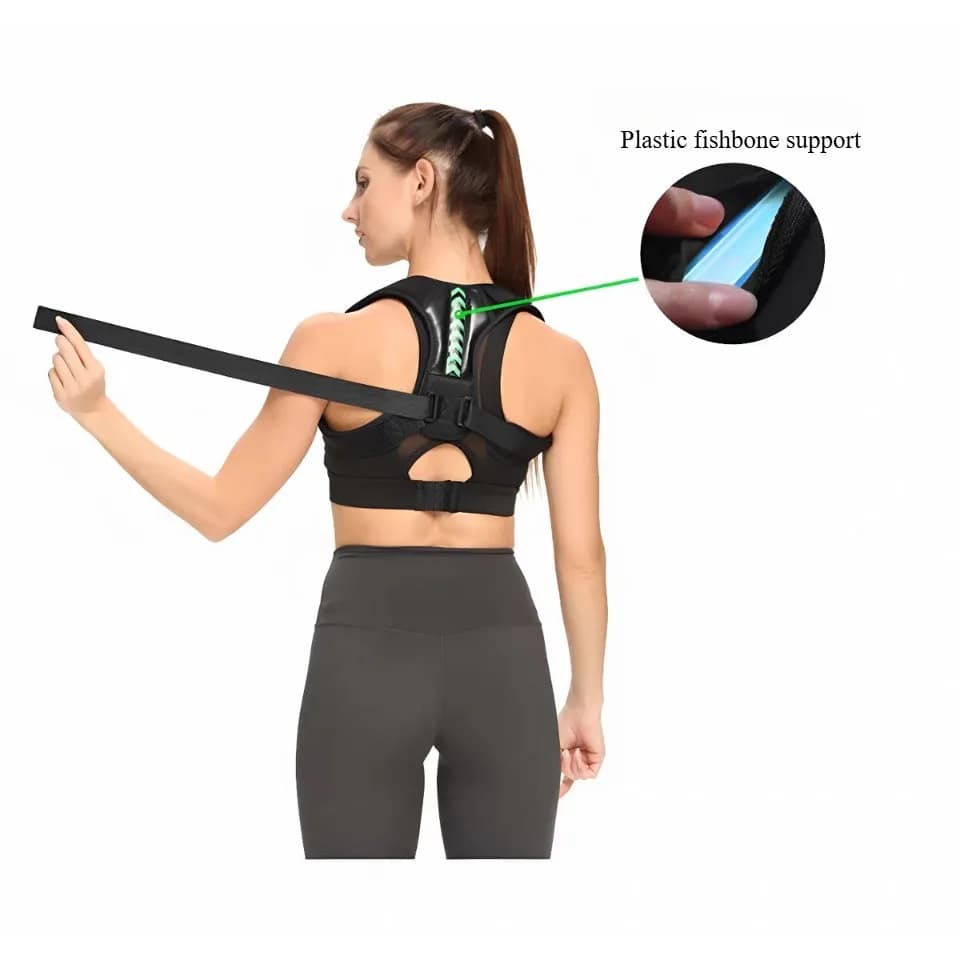 Adjustable Posture Corrector, Support for Clavicola and Colonna Vertebrale, Backband and Collo for Home, Office and Sport