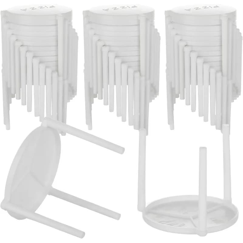 Pizza Box Stack/Pizza Saver Stand-White Plastic Tripod Stack for Restaurant Container,Catering Boxes (1 5/8" x 1 5/8" x 1 1/2")
