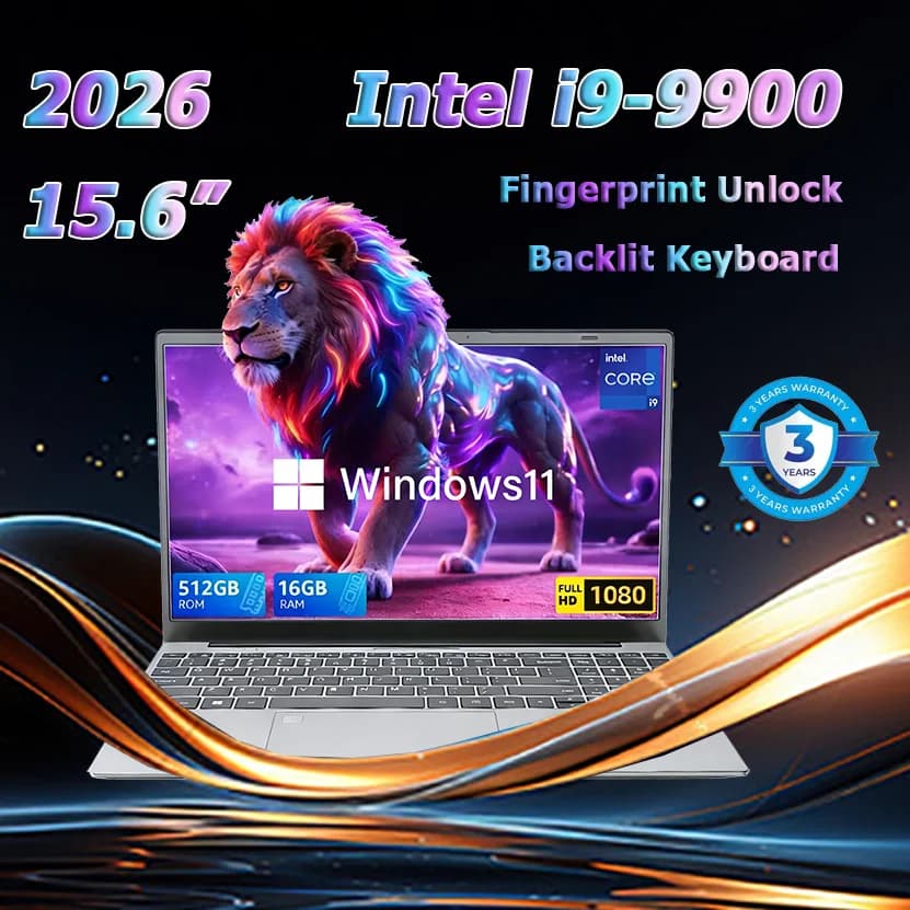 【Garanzia di 3 anni】Notebook portatile Windows 11 Pro da 15,6 pollici, computer da gioco, PC Intel Core i9 9900, laptop i9, computer da lavoro