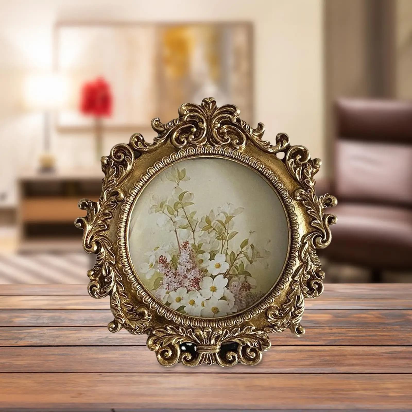Portafoto con cornice in resina, stile europeo autoportante per la decorazione domestica