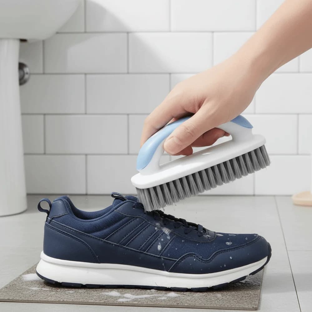 Scrubber portatile per macchie di bucato Setole morbide Manico lungo Set di spazzole per pulizia Setole dense Spazzola per bucato Cura dei vestiti
