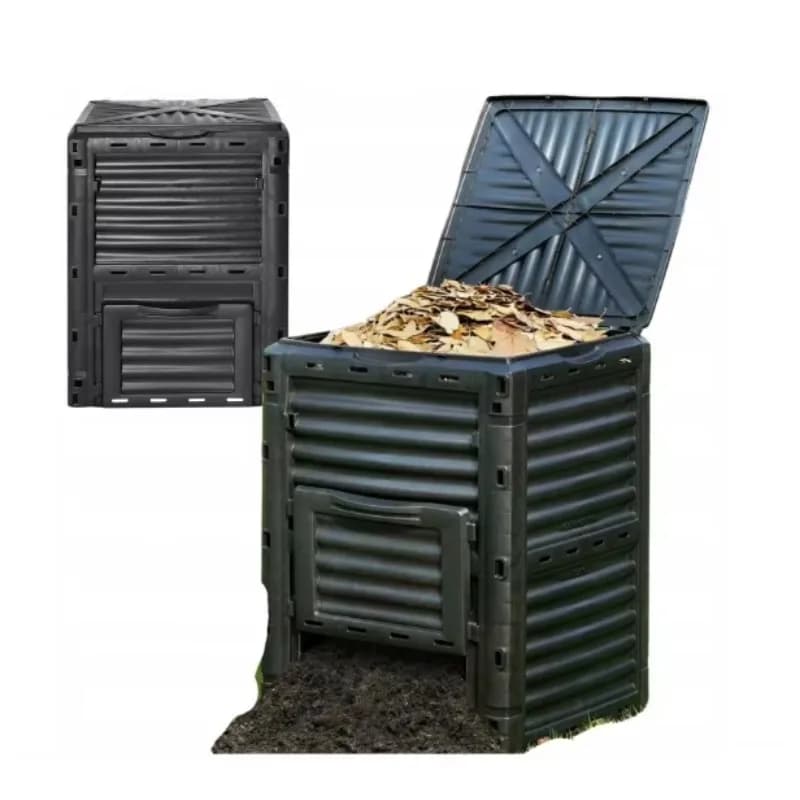 Large Capacity 300L Plastic Garden Compost Bin, All Weather Compost Container