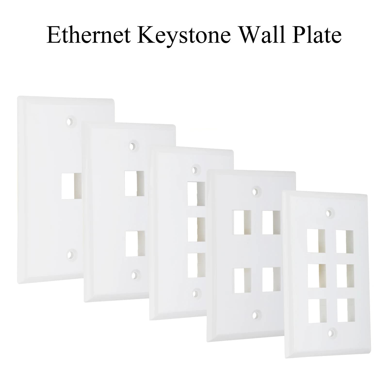 5/10 Pezzi Placca a Muro Keystone Jack 1/2/3/4/6 Porte USA per Connettori RJ45 Keystone Jack e Inserti Modulari, Bianca