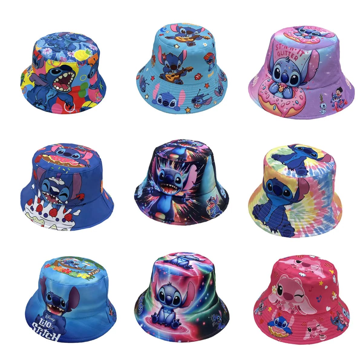 Cappello da pescatore unisex simpatico punto e angelo cartone animato Cappelli da pescatore portatili Cappelli da viaggio coreani da spiaggia estivi Cappello da sole personalizzato per esterni