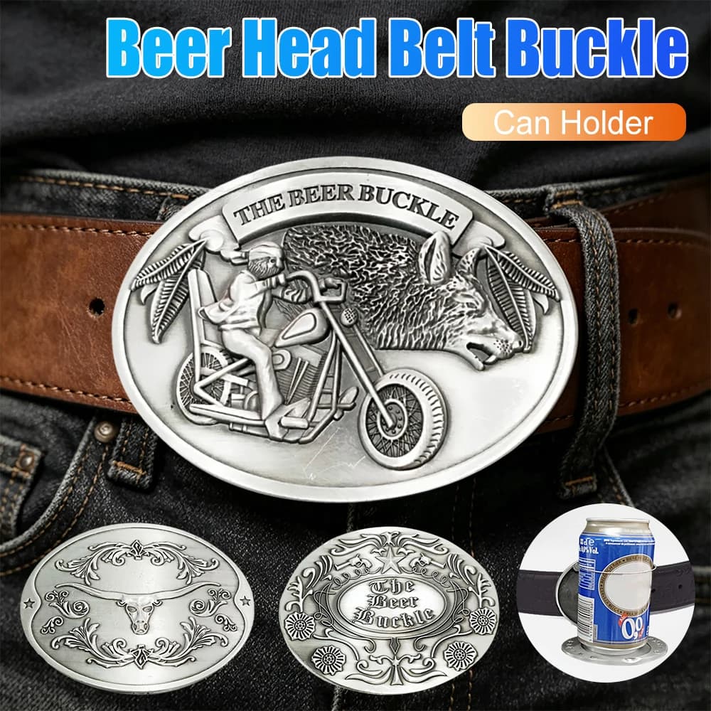 Outdoor Metal Beer Head Belt Funny Bottle Buckle for Camping Can Holder Drinking Portable Bar Metal Beer Head Belt Buckle