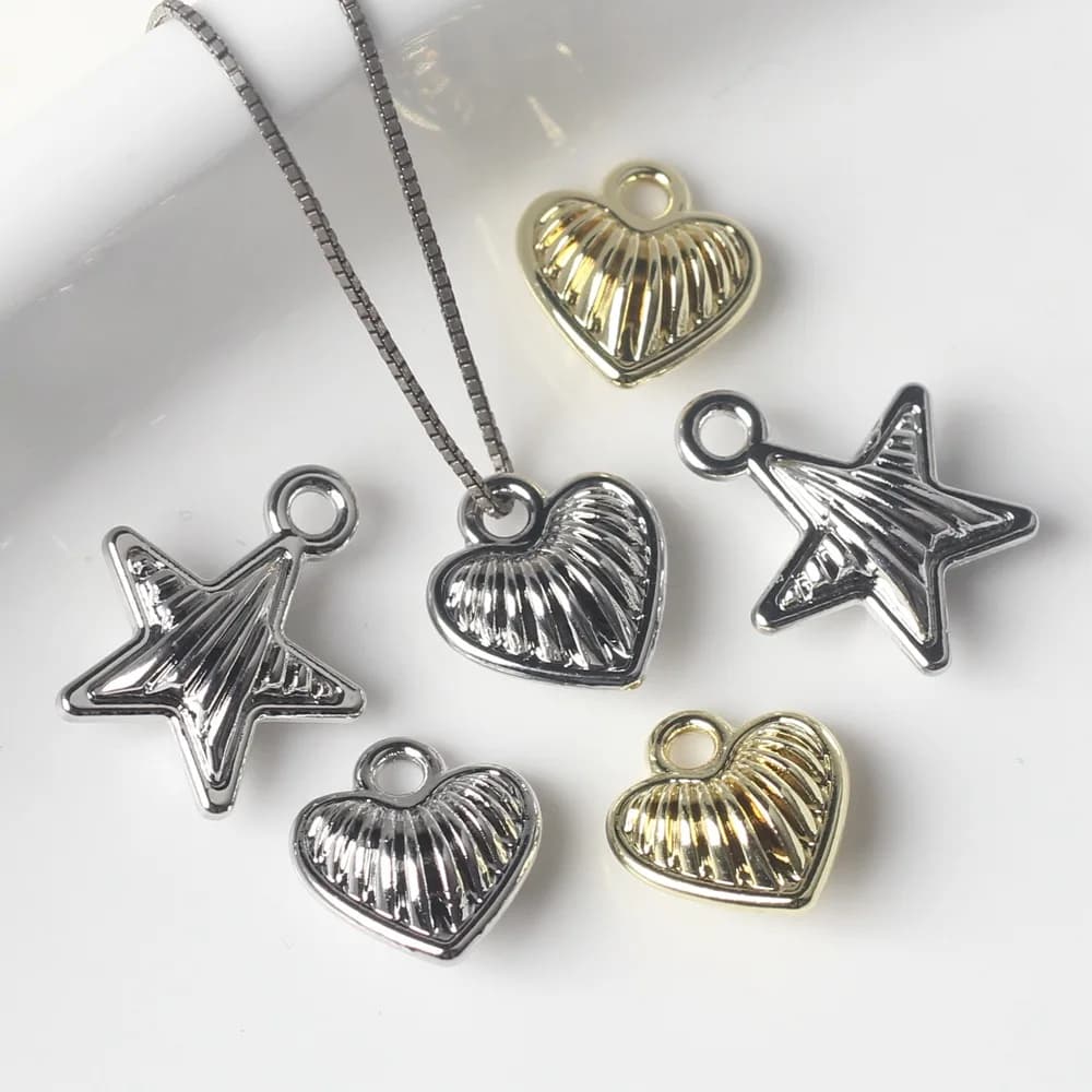 10 pcs/lot 16*25MM In Zinc Alloy Star Heart Pendants And Pendants for Jewels Marking Bracelet Necklace