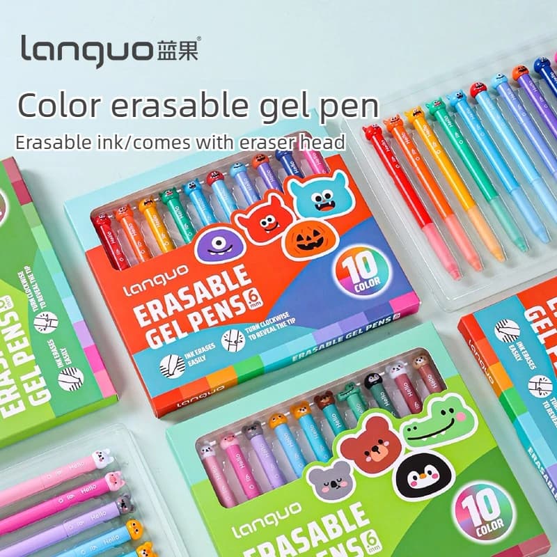 Languo 20 Colors Erasable Gel Pen Set 0.6mm Art Drawing Painting Graffiti Marker Pen School Office Supplies Stationery