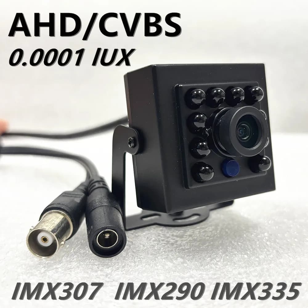 Visione notturna IRCUT Mini telecamera AHD Cvbs Osd 2MP CCTV Sicurezza quadrata Illuminazione bassa 0,0001lux Luce scura IMX335 IMX290 IMX307
