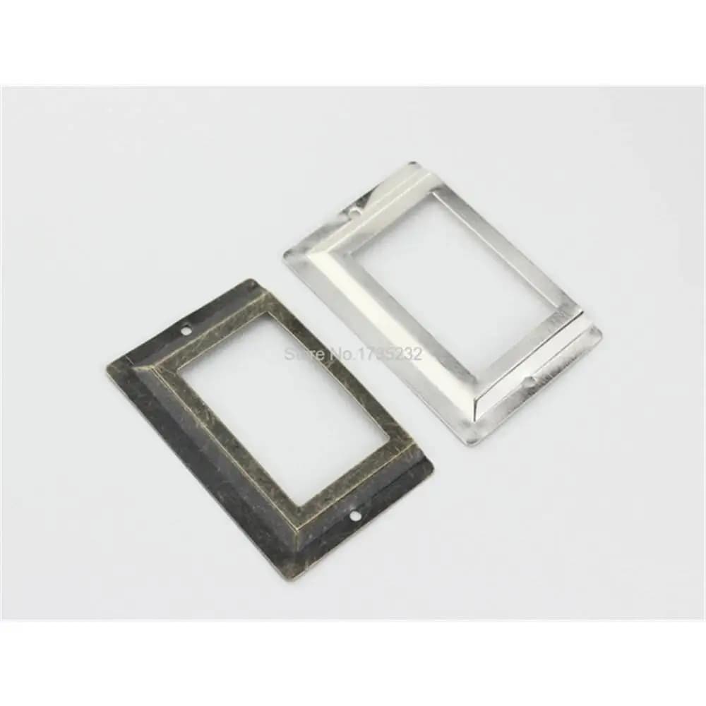 Scatola con struttura in metallo ferro bronzo argentato da 100 pezzi, cornice decorativa per libreria, porta etichette per carte, cartello per mobili, custodia per etichette memo