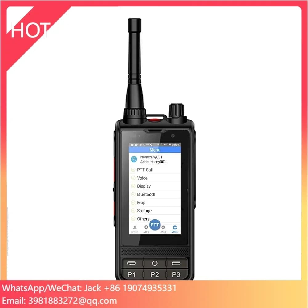Cellulare Impermeabile IP67 W6 con Scheda SIM, Radio Android con Walkie Talkie Analogico UHF 400-470MHz