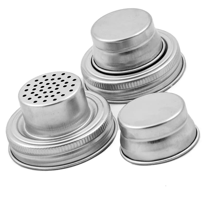 Coperchio per Shaker da Cocktail in Acciaio Inox 304 con Filtro per Barattoli Mason, Adatto anche per Sale e Pepe