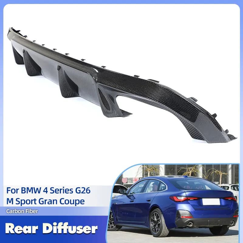Auto Paraurti Posteriore Diffusore Lip Spoiler In Fibra di Carbonio per BMW Serie 4 G26 M Sport Gran Coupe 430i 440i 2021 2022 Labbro Posteriore Body Kit
