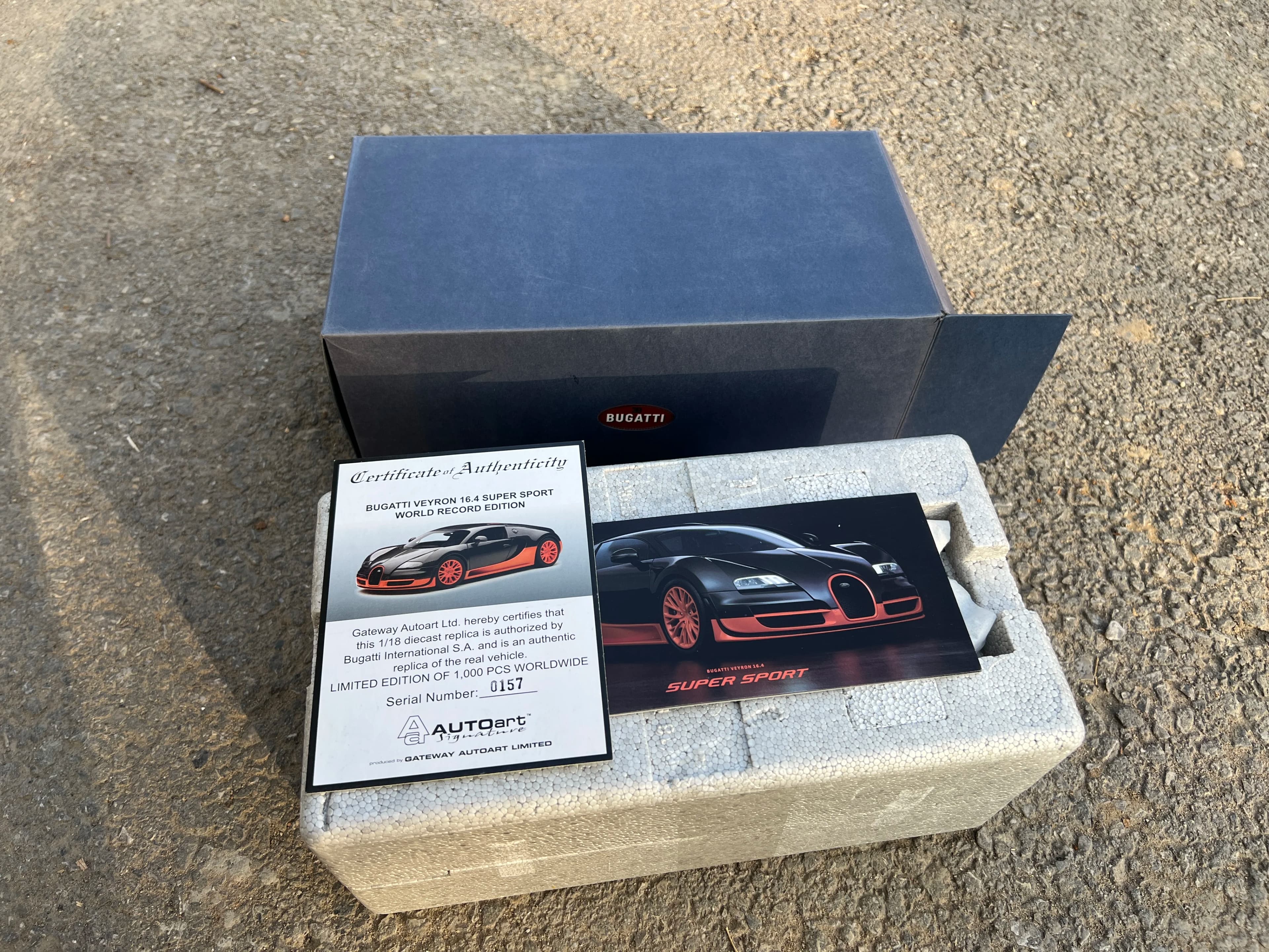 Modello originale 1:18, Autoart BUGATTI Veyron 16.4 Super Sport World Record Edition, modello di auto in lega per display, regalo e collezionismo