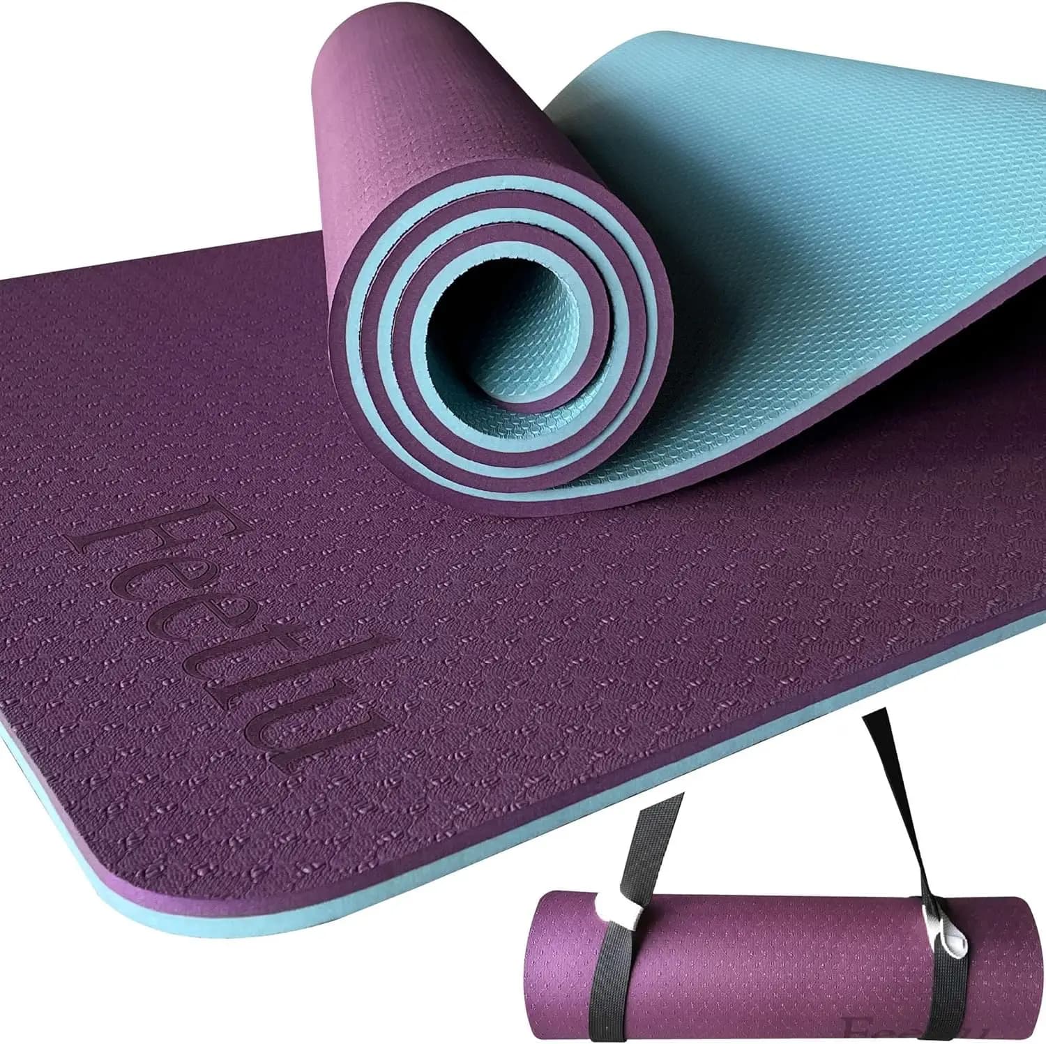 Tappetino antiscivolo da 2/5 pollici (10 mm) per yoga, pilates ed esercizi a terra
