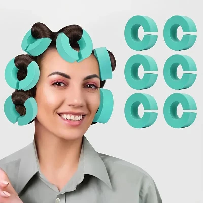 12PCS Heatless Hair Bigodins Sponge Foam Rollers Clips for curling C shape Soft portable curls Sleep Flexible Rods Hair styling tools