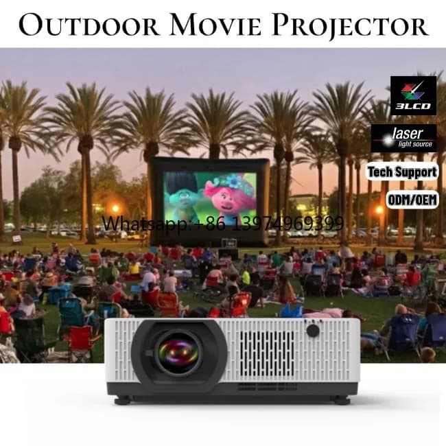 Excellent Value Outdoor 3LCD Laser Projector 8200 Lumen 4K for Inflatable Movie Screen Movie Night Projection