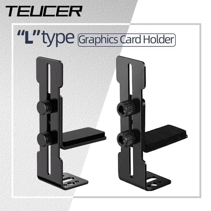 Supporto per Scheda Grafica Tipo L Teucer, Staffa Regolabile per GPU, Previene il Cedimento, per Case PC Desktop ITX/ATX
