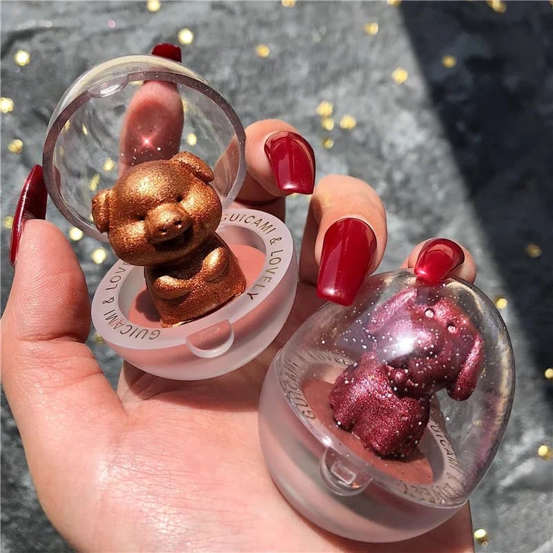 GUCAMI Glitter Highlighter Holographic Makeup Palette Shimmer Bronzer Illuminante Cosmetico