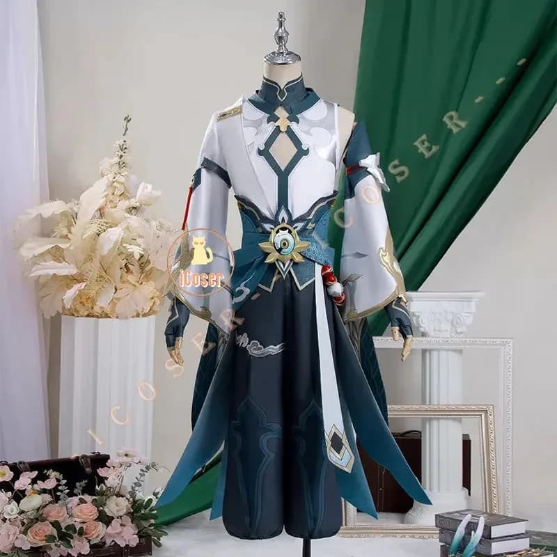 5 Dan Heng Imbibitor Lunae Costume Cosplay Honkai Star Rail Parrucca Uniforme Copricapo Orecchini Astral Express Halloween 8b;4.f'7;j,3'