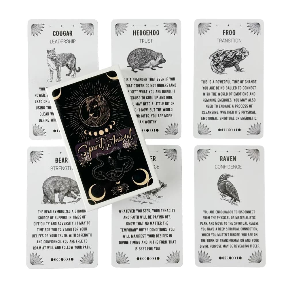 Carte Oracolo degli Animali Spirituali - 54 Carte con Significati Inclusi per Principianti, Ottimo Regalo per Amici o Familiari
