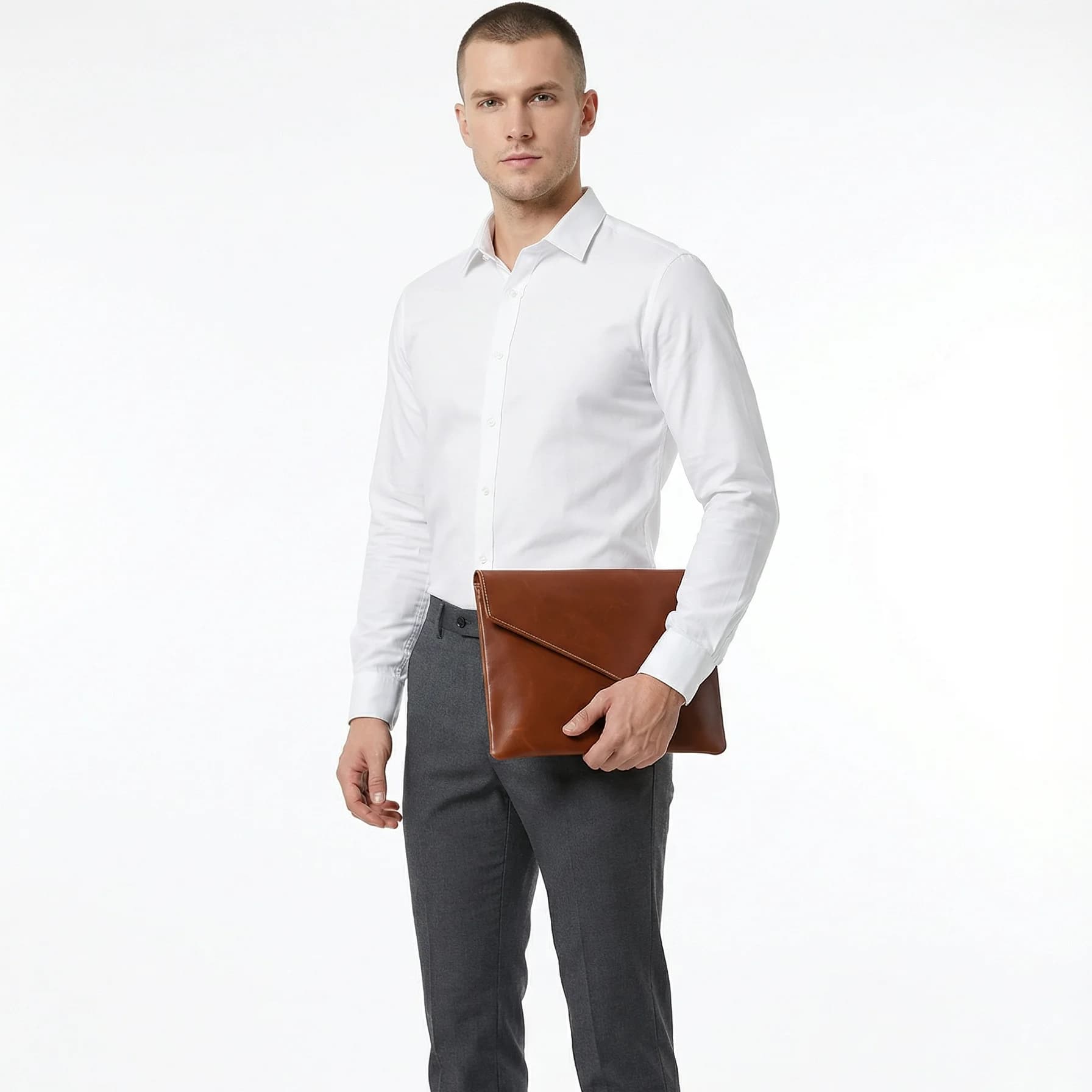 Borsa a busta vintage in pelle PU da 13,5 pollici per documenti, certificati, laptop, custodia per ufficio e cartelle.